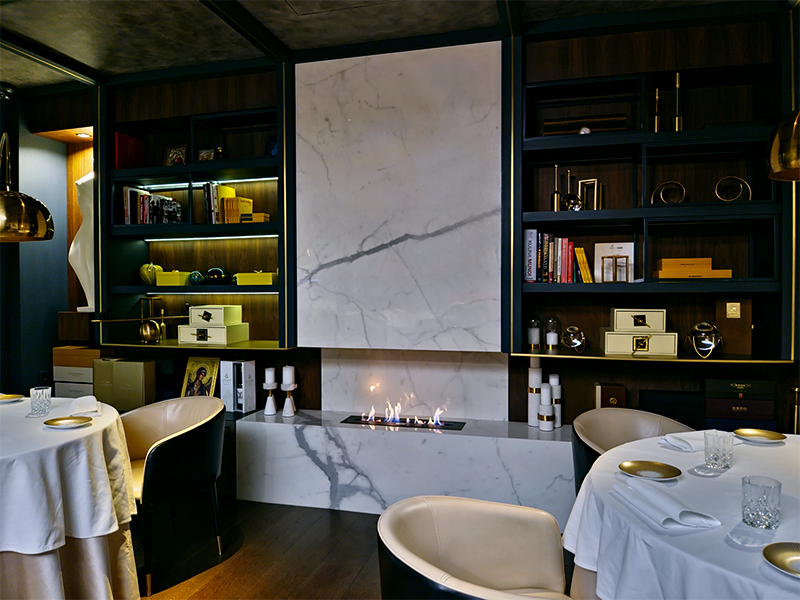 BioNova bio kamin u restoranu Legat u Beogradu